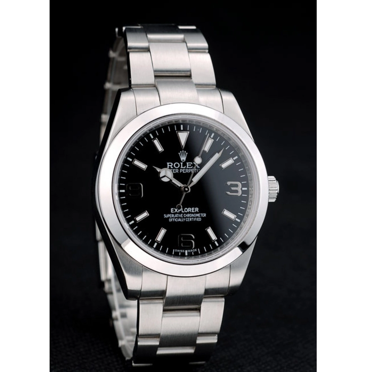 Aaa fake watches Stainless Dial Steel Rolex Black 41984 Explorer Bezel 0611